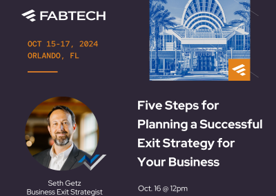 NuVescor to Speak at FABTECH 2024: Five Steps for Planning a Successful Exit Strategy for Your Business